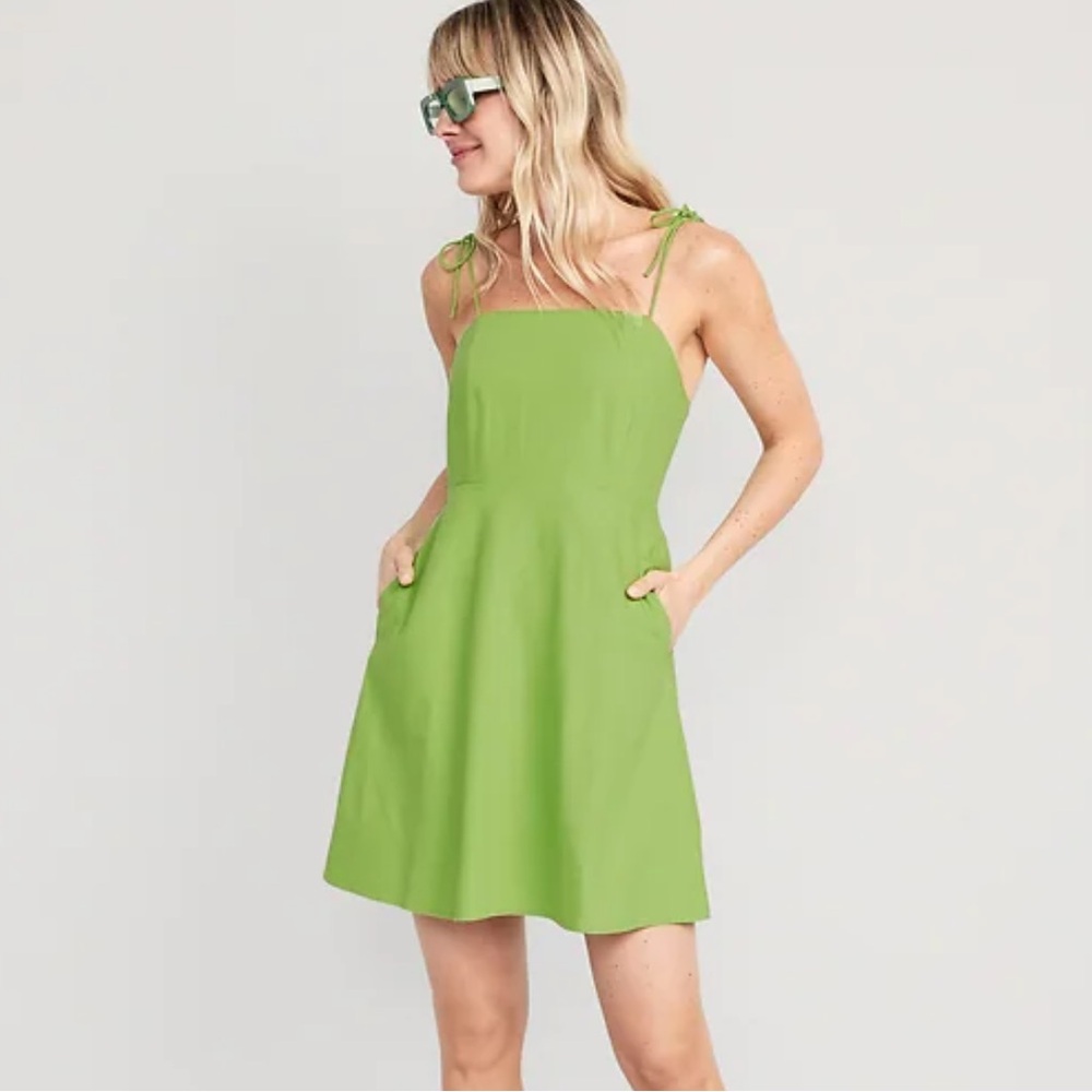 Old Navy Fit & Flare Tie-Shoulder Mini Cami Dress